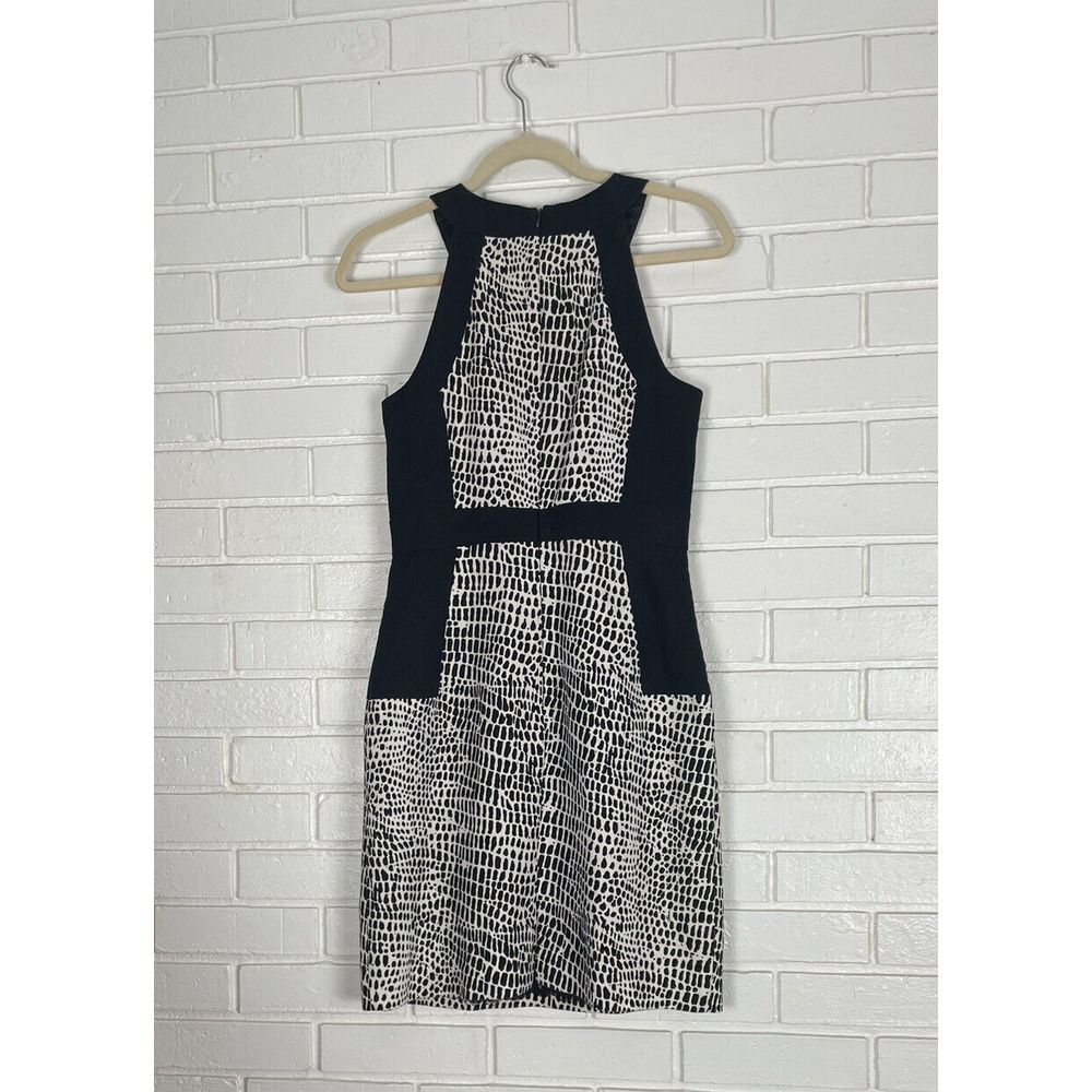 Trina Turk Sleeveless Black White Sheath Lined‎ Dress Women's Size 6